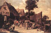 peasants dancing outside an inn by David Teniers the Younger